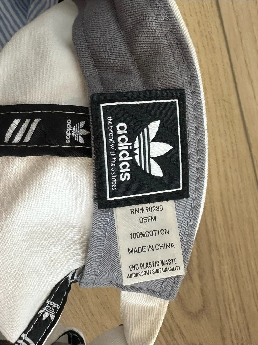 adidas Kids White Cap with Black Trefoil